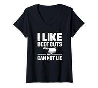 Mujer Me Gustan los Cortes de Carne y no Puedo mentir Camiseta Cuello V
