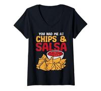 Mujer Me hiciste Comer Chips & Salsa Funny Nacho Camiseta Cuello V