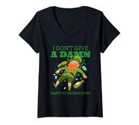 Mujer Me Importa un bledo Que Sea Feliz el Día de San Patricio (gráfico irlandés) Camiseta Cuello V
