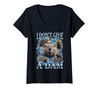 Mujer Me Importa un bledo, un Castor Gracioso Camiseta Cuello V