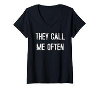 Mujer Me Llaman a Menudo Camiseta Cuello V