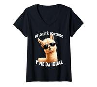 Mujer Me Lo Estás Contando y Da Igual. Llama Divertida Sarcástica Camiseta Cuello V