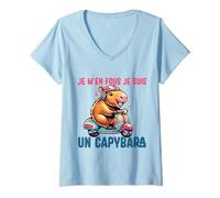 Mujer Me Loco Soy Un Capybara - Humor Animal Divertido Camiseta Cuello V