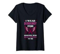 Mujer Me Pongo borgoña para Alguien Que Significa Todo para mí alas Camiseta Cuello V