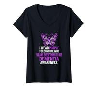 Mujer Me Pongo Conciencia de la Demencia púrpura Alguien lo Significa Todo Camiseta Cuello V