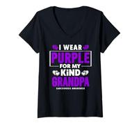 Mujer Me Pongo púrpura para la Conciencia de la Sarcoidosis de mi Abuelo Camiseta Cuello V