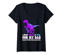 Mujer Me Pongo púrpura y Verde Azulado para la Conciencia de prevención del Suicidio de papá Camiseta Cuello V