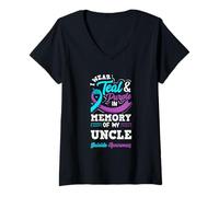 Mujer Me Pongo Verde Azulado y Morado en Memoria de mi tío Camiseta Cuello V