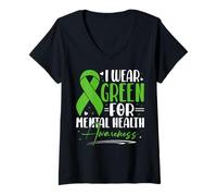 Mujer Me Pongo Verde para concienciar sobre la Salud Mental Camiseta Cuello V