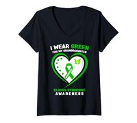 Mujer Me Pongo Verde para la Conciencia del síndrome de Clavo de mi Nieta Camiseta Cuello V