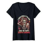 Mujer Me pregunté si Estoy Bien y Ambos empezamos a reír Camiseta Cuello V