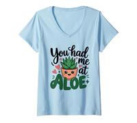 Mujer Me tenías en Aloe Lindo Amante de Las Plantas suculentas Camiseta Cuello V