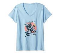 Mujer Me tenías en el día bebiendo, mapache en sombras, cerveza en la mano Camiseta Cuello V