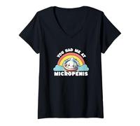 Mujer Me tenías en Micropenis Funny Inappropriate Adult Humor Tee Camiseta Cuello V