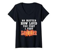 Mujer Me tiro pedos fuertes divertidos Camiseta Cuello V
