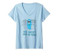 Mujer Mean Girls She Doesn'T Even Go Here Drawing Y2K Teen Movie Camiseta Cuello V