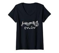 Mujer Mecánica cuántica Filosofía Gatos Superposición Camiseta Cuello V