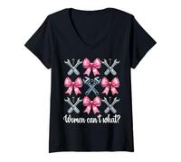 Mujer Mecánico de coches Chica Garaje Llave Mamá Las Mujeres No Pueden Qué Camiseta Cuello V