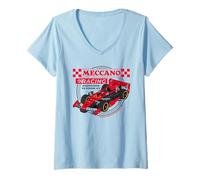 Mujer Meccano Racing Modelo Coche Retro Camiseta Cuello V