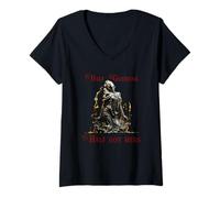 Mujer Media Diosa, Hot Mess Funny Espiritual Manifestación Camiseta Cuello V