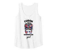 Mujer Medio República Dominicana y Cuba Bandera Chica Mujeres Mix Camiseta sin Mangas