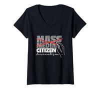 Mujer Medios De Comunicación Periodismo Ciudadano Reportero Pulse Camiseta Cuello V