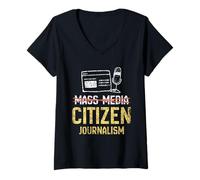 Mujer Medios De Comunicación Periodismo Ciudadano Reportero Pulse Camiseta Cuello V