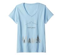Mujer Meditaciones esoterismo Naturaleza Interior Paz Yoga Camiseta Cuello V