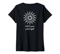 Mujer Meditaciones Esoterismo Sol Minimalista Inhale Peace Yoga Camiseta Cuello V