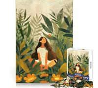 Mujer meditando en un jardín exuberante Rompecabezas difícil para Adultos, 1000 Piezas Mejora la Memoria Tiempo Bien invertido Bordes limpios (38x26cm)