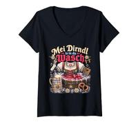 Mujer Mei Dirndl Is in da Wasch Funny Oktoberfest Cita Alemana Camiseta Cuello V