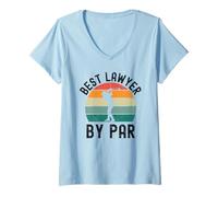 Mujer Mejor Abogado por par Divertido Golf Humor Retro Camiseta Cuello V