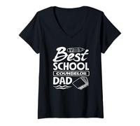 Mujer Mejor Consejero Escolar papá apreciación Obras de Arte Camiseta Cuello V
