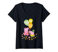 Mujer Mejor Fan de Peppa Pig, Mejor Amigo, Hermano, Hermana, Mejor Amiga, Fun Classic Camiseta Cuello V