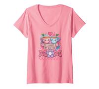 Mujer Mejor Madre De Dibujos Animados Divertido Mamá Siempre Serás Mi Mejor Té Camiseta Cuello V