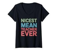 Mujer Mejor maestro medio enseñando broma broma juego de palabras hombres mujeres Camiseta Cuello V