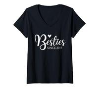 Mujer Mejores amigos desde 2017. BFF chicas Besties For Women Best Friend Camiseta Cuello V