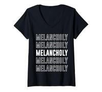 Mujer Melancolía Camiseta Cuello V