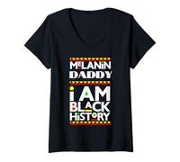 Mujer Melanin Daddy Soy Black History Febrero Blackity Bruh Hombre Camiseta Cuello V