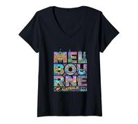 Mujer Melbourne City Name Travel Souvenir - Regalo turístico Camiseta Cuello V