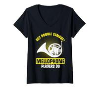 Mujer Mellophonist - Banda de Marcha de Doble Lengua Camiseta Cuello V