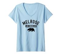 Mujer Melrose Los Ángeles Retro Hollywood California La Brea Bear Camiseta Cuello V