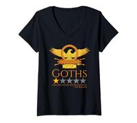 Mujer Meme de Historia Romana Antigua - Godos - SPQR Roma tardía Medieval Camiseta Cuello V