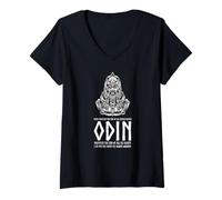 Mujer Meme de mitología vikinga Medieval - Dios nórdico Odin - Pagano Camiseta Cuello V