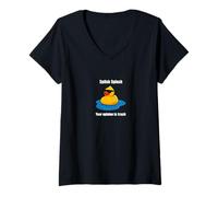 Mujer Meme De Pato De Goma Sarcástico Divertido Splish Splash Camiseta Cuello V