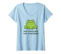 Mujer Meme de Rana Muerta no involucrado No preocupado Humor sarcástico Camiseta Cuello V