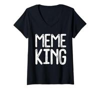 Mujer Meme King Funny Troll Video Gamer Gear For Meme King Gamers Camiseta Cuello V
