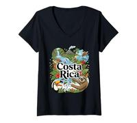 Mujer Meme señalador de tucán Perezoso de Costa Rica - Souvenir de Costa Rica Camiseta Cuello V