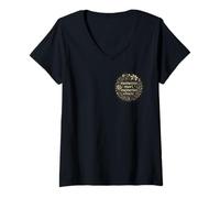 Mujer Memento Mori Memento Vivere - Corona Floral con Cita Latina Camiseta Cuello V