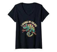 Mujer Memes Divertidos de camaleón Estoy más Confundido Cambio mis Colores Camiseta Cuello V